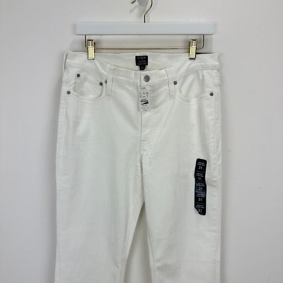 J.Crew Flare Crop White Jean Signature Stretch Denim Mid Rise Ankle US 31 NWT - Picture 6 of 14